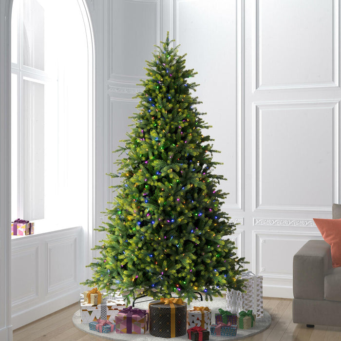 9'Hx64"W PE Jersey Fraser Artificial Christmas Tree, RGB LED Pre-Lit (Multi-Mode) -Green - DT214283LEDCC