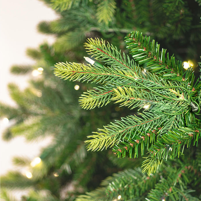 7'6"Hx58"W PE Jersey Fraser Artificial Christmas Tree, RGB LED Pre-Lit (Multi-Mode) -Green - DT214278LEDCC