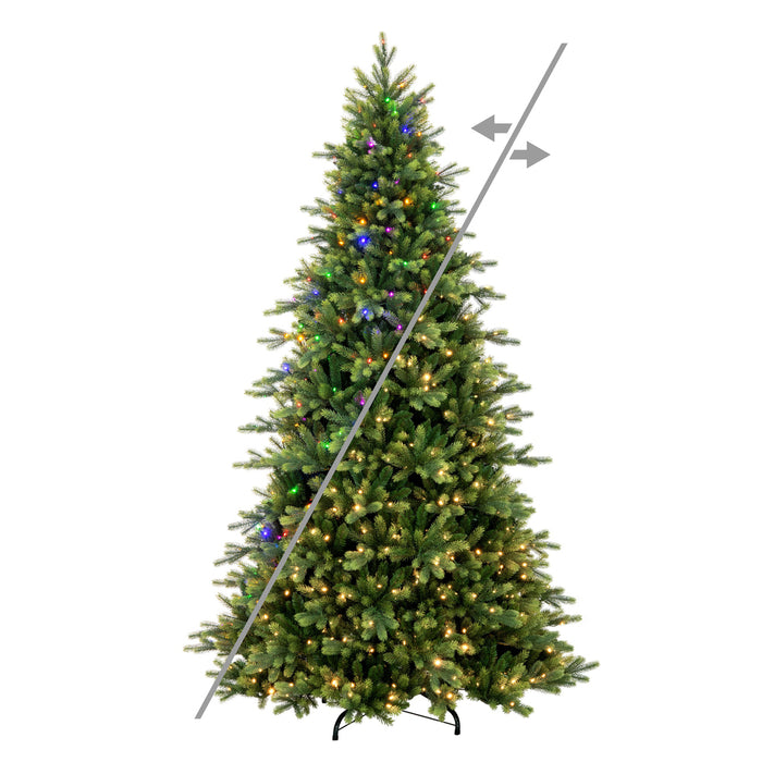 7'6"Hx58"W PE Jersey Fraser Artificial Christmas Tree, LED Pre-Lit (Multi-Mode) -Green - DT214378LEDCC