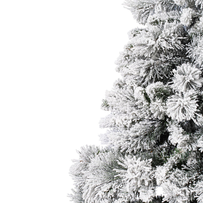 10'Hx56"W Frosted Slim Scotch Pine Artificial Christmas Tree, Unlit -White - DT230385