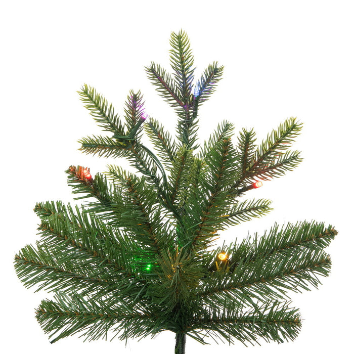 7'6"Hx39"W PE Slim Wistler Spruce Artificial Christmas Tree, LED Pre-Lit (Multi-Mode) -Green - DT235678LEDCC