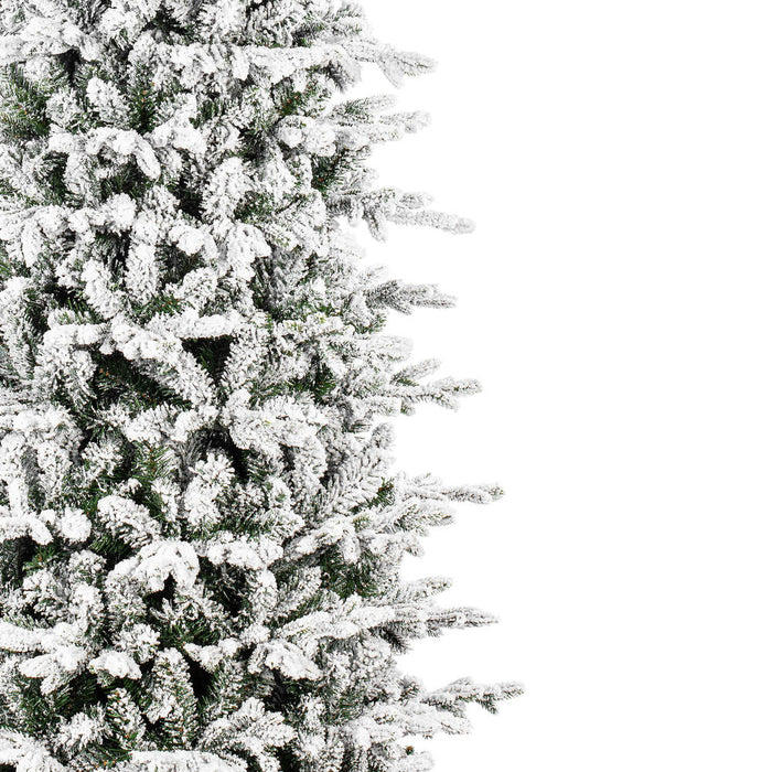 7'6"Hx39"W PE Frosted Slim Wistler Spruce Artificial Christmas Tree, Unlit -White/Green - DT235875