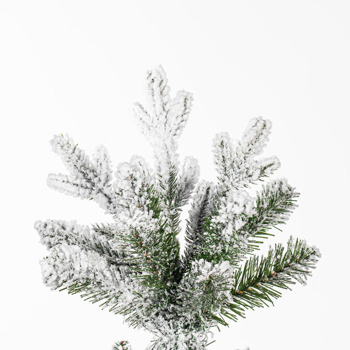 9'Hx48"W PE Frosted Slim Wistler Spruce Artificial Christmas Tree, LED Pre-Lit (Multi-Mode) -White/Green - DT235881LEDCC