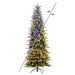 9'Hx48"W PE Frosted Slim Wistler Spruce Artificial Christmas Tree, LED Pre-Lit (Multi-Mode) -White/Green - DT235881LEDCC
