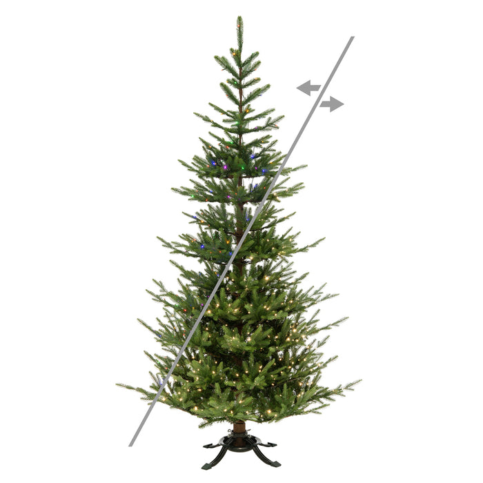 7'Hx54"W PE Norway Spruce Artificial Christmas Tree, LED Pre-Lit (Multi-Mode) -Green - DT250373LEDCC