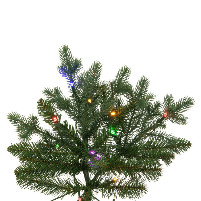 6'6"Hx51"W PE Northern Blue Spruce Artificial Christmas Tree, LED Pre-Lit (Multi-Mode) -Green - DT2541658LEDCC