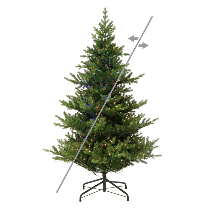 9'Hx79"W PE Norwegian Spruce Artificial Christmas Tree, LED Pre-Lit (Multi-Mode) -Green - DT257383LEDCC