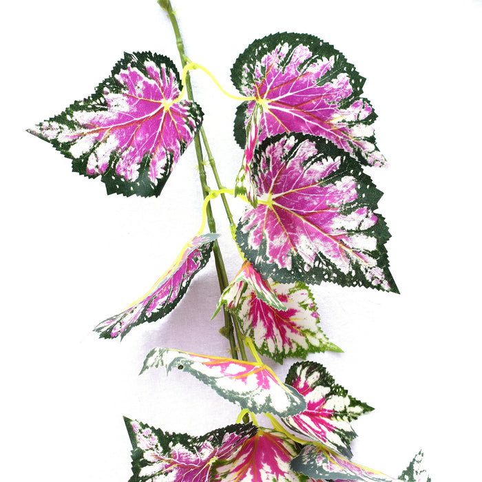 6' UV-Resistant Outdoor Artificial Begonia Garland -Pink/Green (pack of 6) - SAFDYLVS897