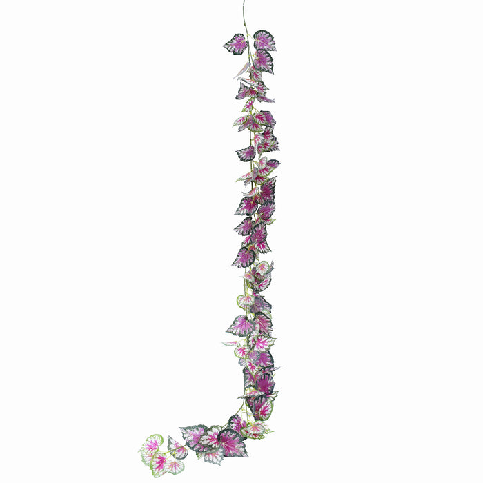 6' UV-Resistant Outdoor Artificial Begonia Garland -Pink/Green (pack of 6) - SAFDYLVS897