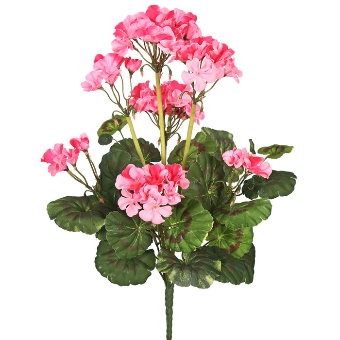 20" Silk Geranium Flower Bush -Pink (Pack of 12) - FA174601-4