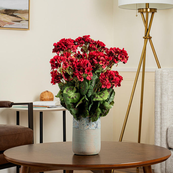 20" Silk Geranium Flower Bush -Red (Pack of 12) - FA174602-4