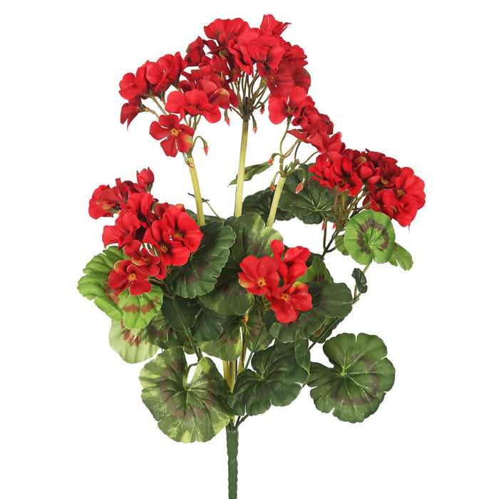 20" Silk Geranium Flower Bush -Red (Pack of 12) - FA174602-4