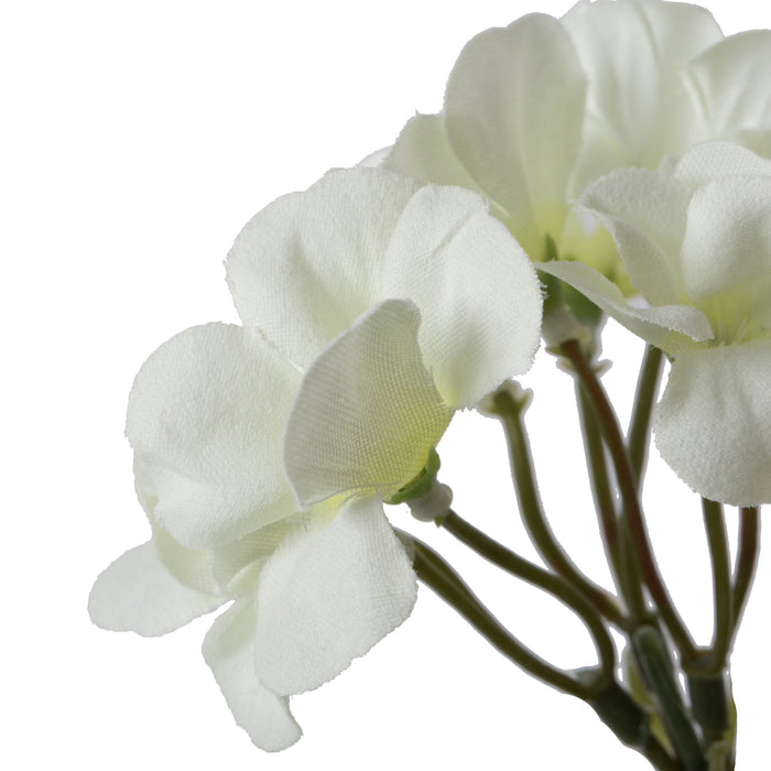 20" Silk Geranium Flower Bush -White (Pack of 12) - FA174603-4