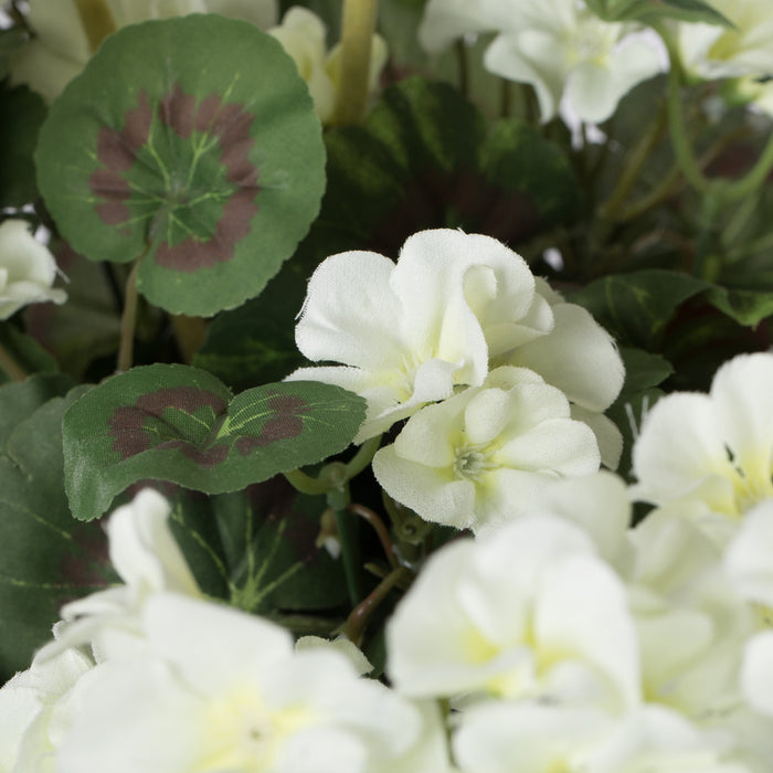 20" Silk Geranium Flower Bush -White (Pack of 12) - FA174603-4