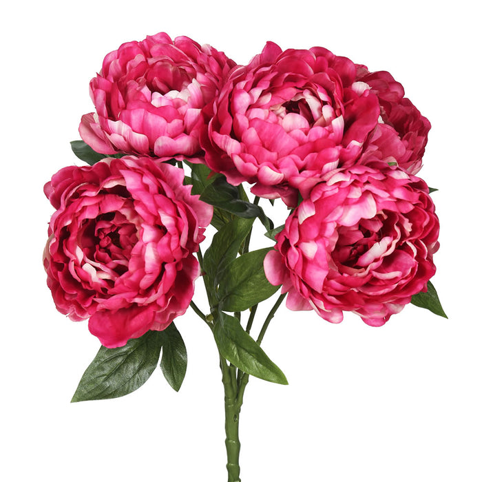 20" Silk Peony Flower Bush -Hot Pink (Pack of 6) - FA174701