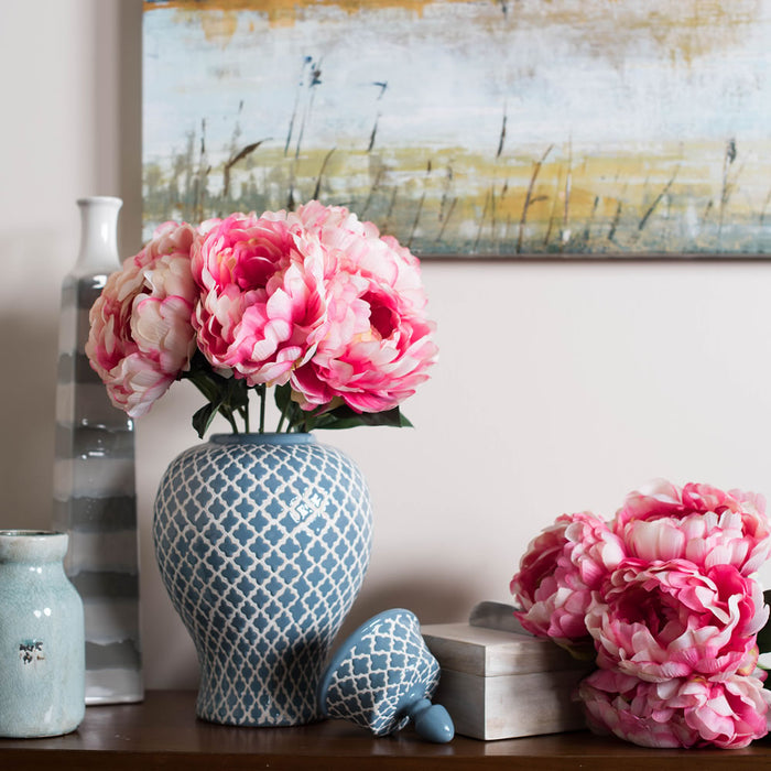 20" Silk Peony Flower Bush -Pink (Pack of 6) - FA174703