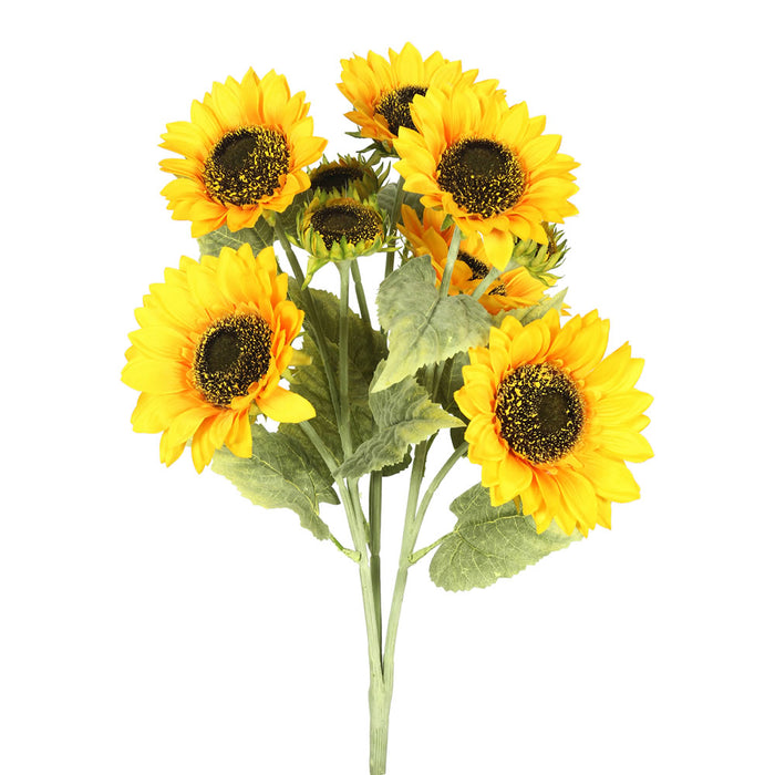 22" Silk Sunflower Flower Bush -Yellow (Pack of 6) - FA174901