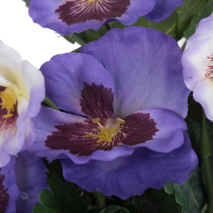 10" Silk Pansy Flower Bush -Purple (Pack of 12) - FA186466