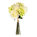13" Rose & Hydrangea Silk Flower Bouquet -Green/Cream (Pack of 6) - FA191005