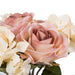 13" Rose & Hydrangea Silk Flower Bouquet -Cream/Pink (Pack of 6) - FA191007