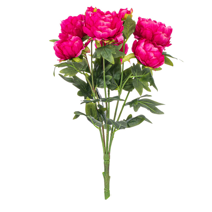 19" Silk Peony Flower Bush -Fuchsia (Pack of 6) - FA191145