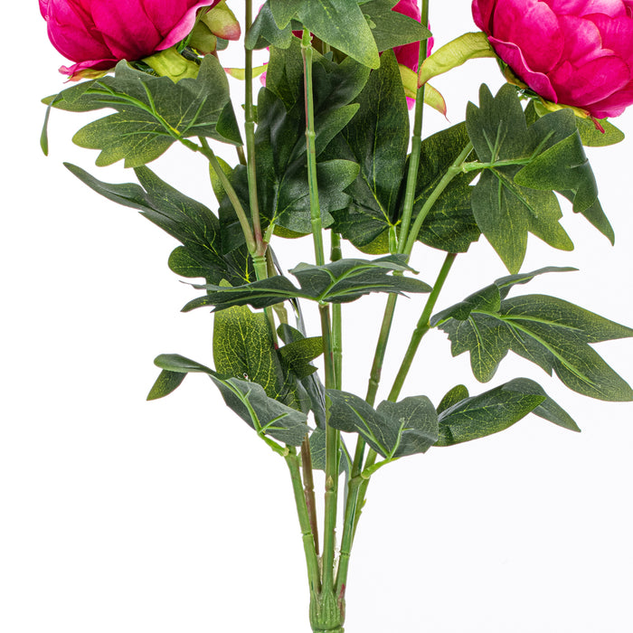 19" Silk Peony Flower Bush -Fuchsia (Pack of 6) - FA191145