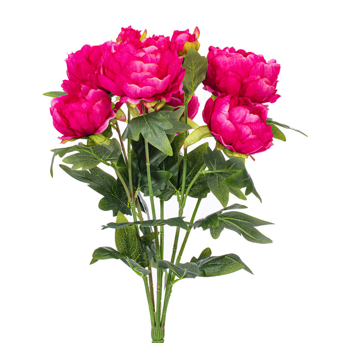 19" Silk Peony Flower Bush -Fuchsia (Pack of 6) - FA191145