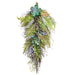 30"Hx13"W Lavender, Succulent & Fern Silk Flower Teardrop Swag -Lavender/Green (pack of 2) - FAL005-LV/GR