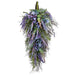 28" Artificial Lavender, Thistle & Eucalyptus Teardrop Swag -2 Tone Purple (pack of 2) - FAL528-PU/TT