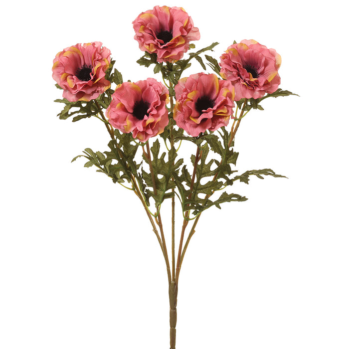 19" Anemone Silk Flower Bush -Mauve (pack of 12) - FBA058-MV