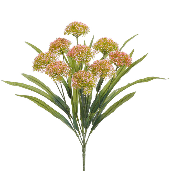 17.5" Allium Silk Flower Bush -Pink (Pack of 12) - FBA107-PK
