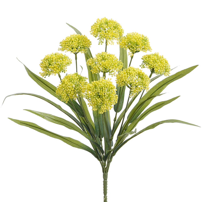 17.5" Allium Silk Flower Bush -Yellow (Pack of 12) - FBA107-YE