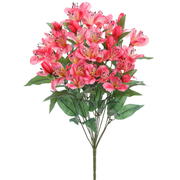 21" Silk Alstroemeria Flower Bush -2 Tone Fuchsia (Pack of 12) - FBA366-FU/TT
