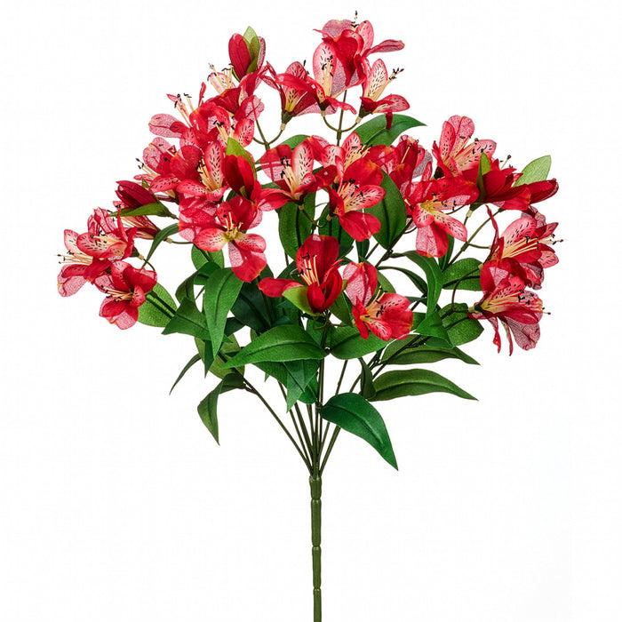 21" Silk Alstroemeria Flower Bush -Red (Pack of 12) - FBA366-RE