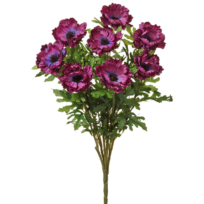 20" Silk Wave Anemone Flower Bush -Purple (pack of 12) - FBA414-PU