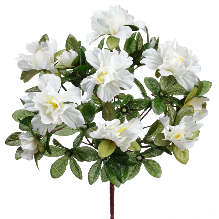 13" Silk Azalea Flower Bush -Cream (pack of 36) - FBA507-CR