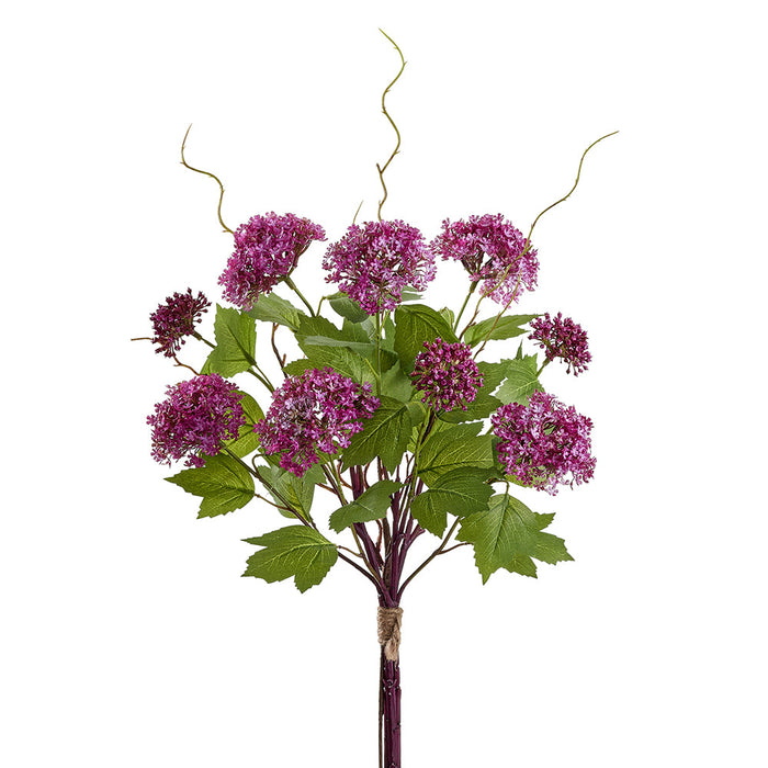 20" Snowball Silk Flower Stem Bundle -Boysenberry (Pack of 12) - FBA552-BB