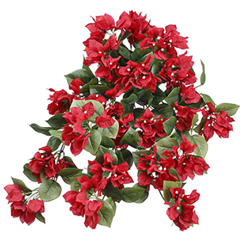 24" Bougainvillea Silk Hanging Flower Bush -Red (pack of 6) - FBB103-RE