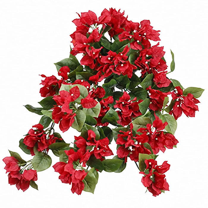 24" Bougainvillea Silk Hanging Flower Bush -Red (Pack of 6) - FBB103-RE