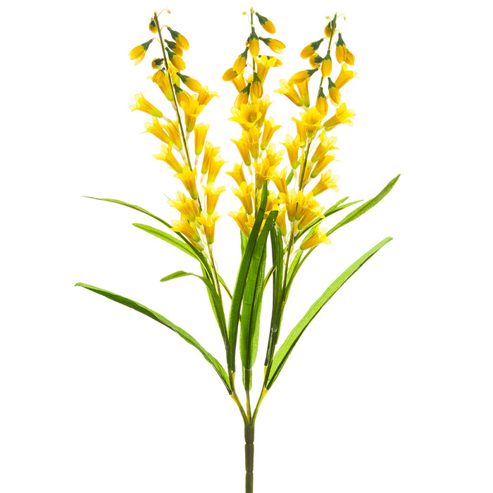 25" Silk Bellflower Campanula Flower Bush -Yellow (pack of 12) - FBB124-YE