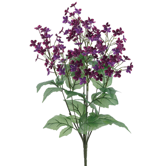 21" Mini Blossom Silk Flower Bush -Purple (Pack of 12) - FBB344-PU