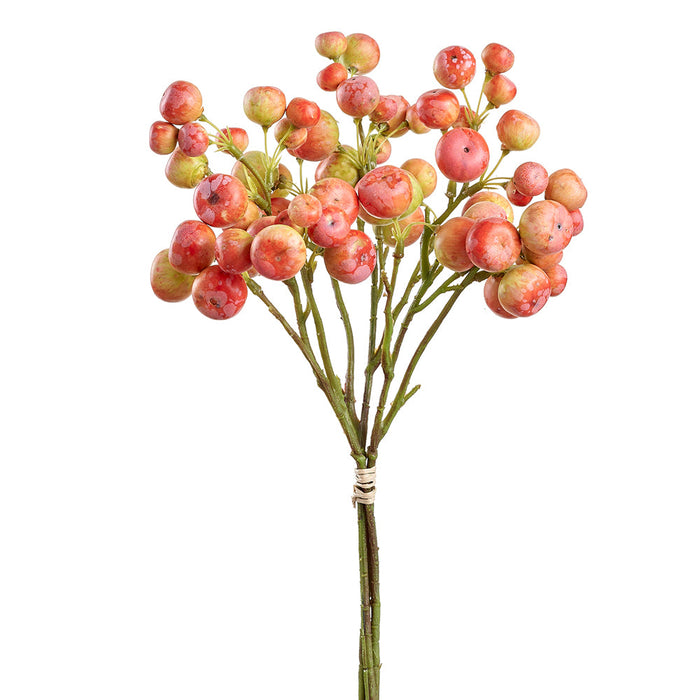 14" Artificial Crabapple Fruit Stem Bundle -Orange (Pack of 12) - FBB392-OR