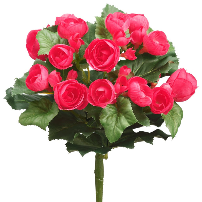 10" Artificial Begonia Flower Bush -Red (pack of 12) - FBB459-RE