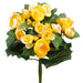 10" Artificial Begonia Flower Bush -Yellow (pack of 12) - FBB459-YE