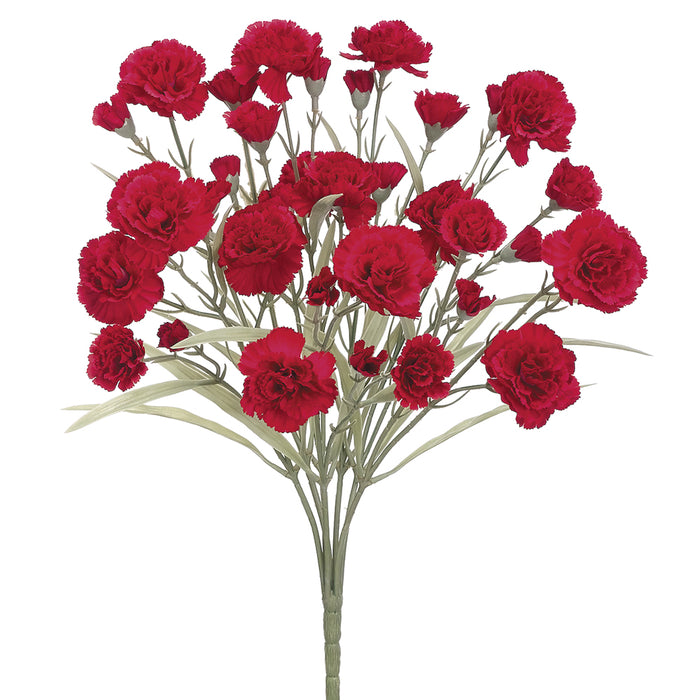 17.5" Carnation Silk Flower Bush -Red (pack of 12) - FBC175-RE