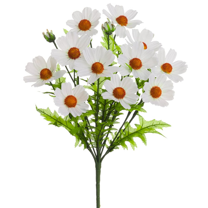 18" Silk Cosmos Flower Bush -White (pack of 12) - FBC303-WH