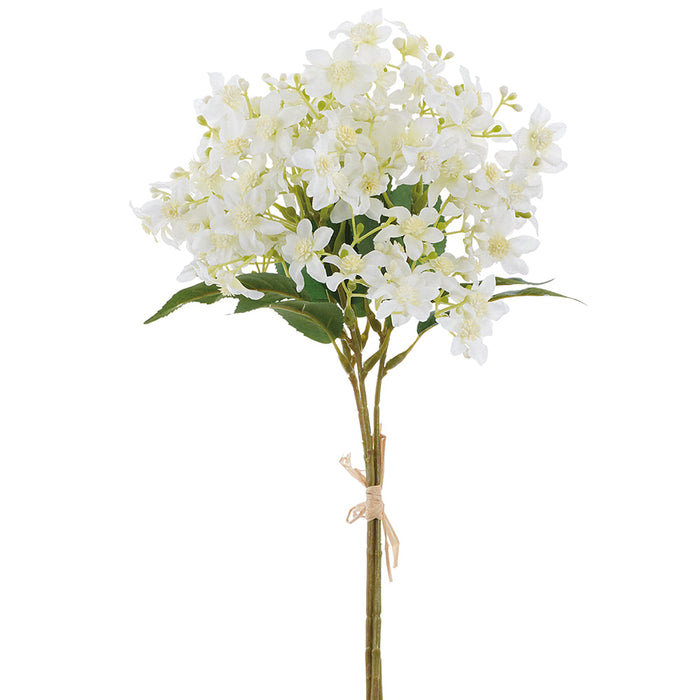 14" Mini Daisy Silk Flower Bouquet -White (Pack of 12) - FBD006-WH
