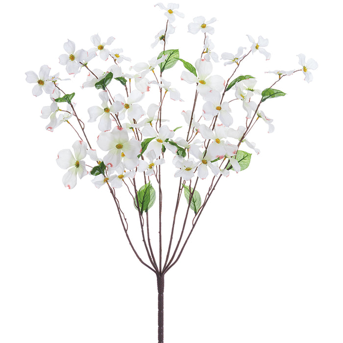 26" Silk Dogwood Flower Bush -White (pack of 6) - FBD026-WH