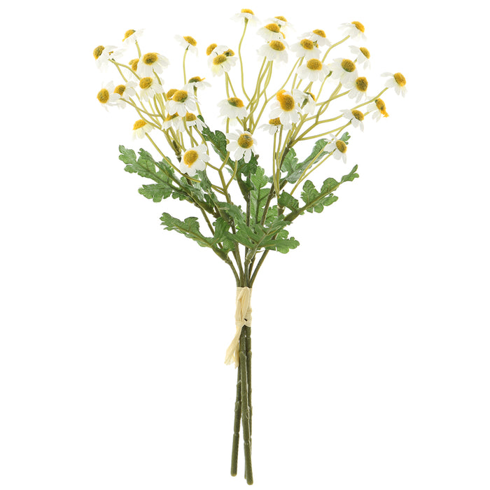 12" Mini Daisy Silk Flower Stem Bundle -White (pack of 24) - FBD042-WH