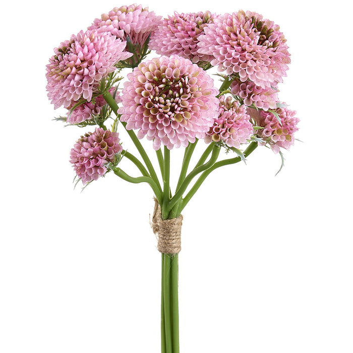 14" Pompon Dahlia Silk Flower Bouquet -Lilac (Pack of 12) - FBD055-LL